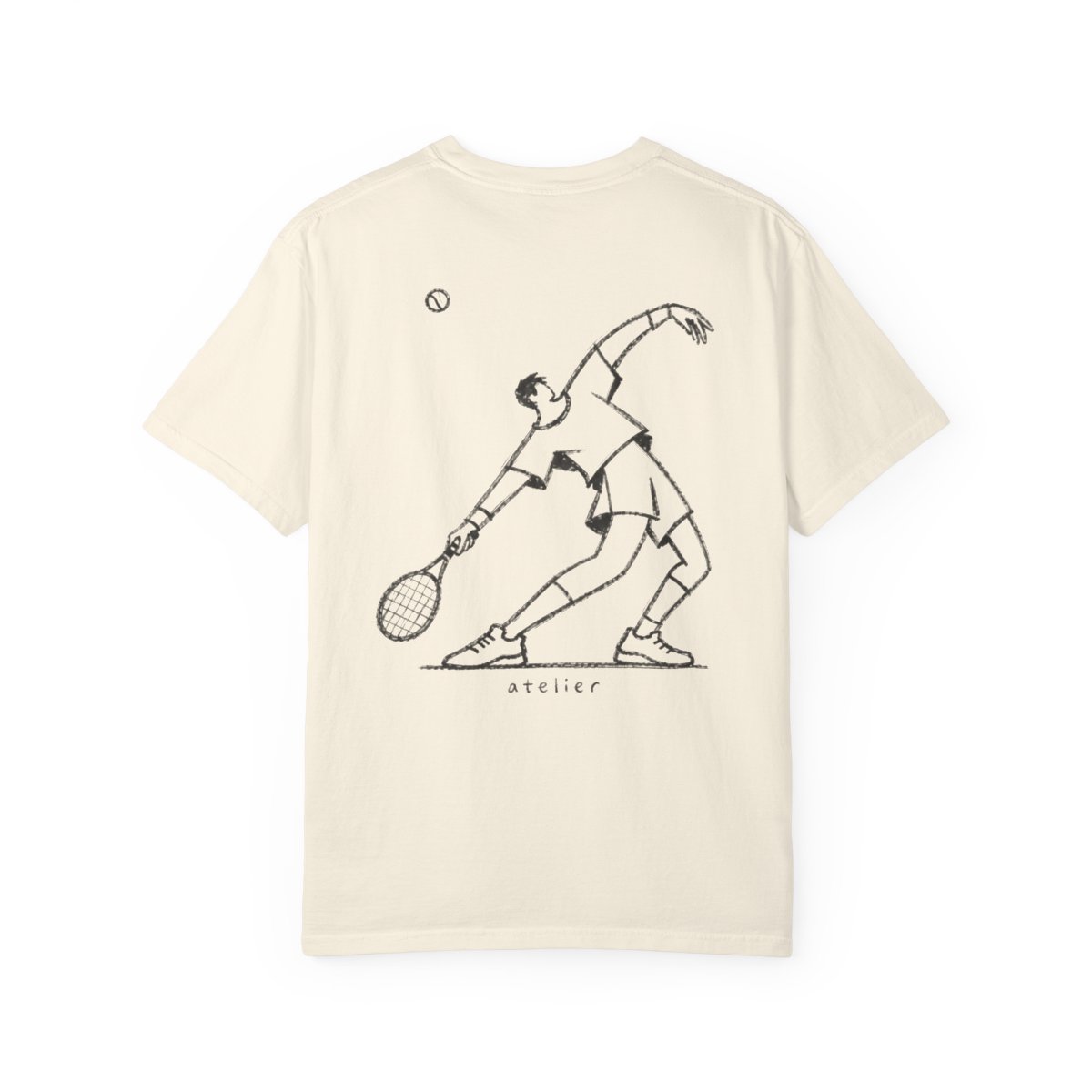 Serve T-shirt in Ivory, back view