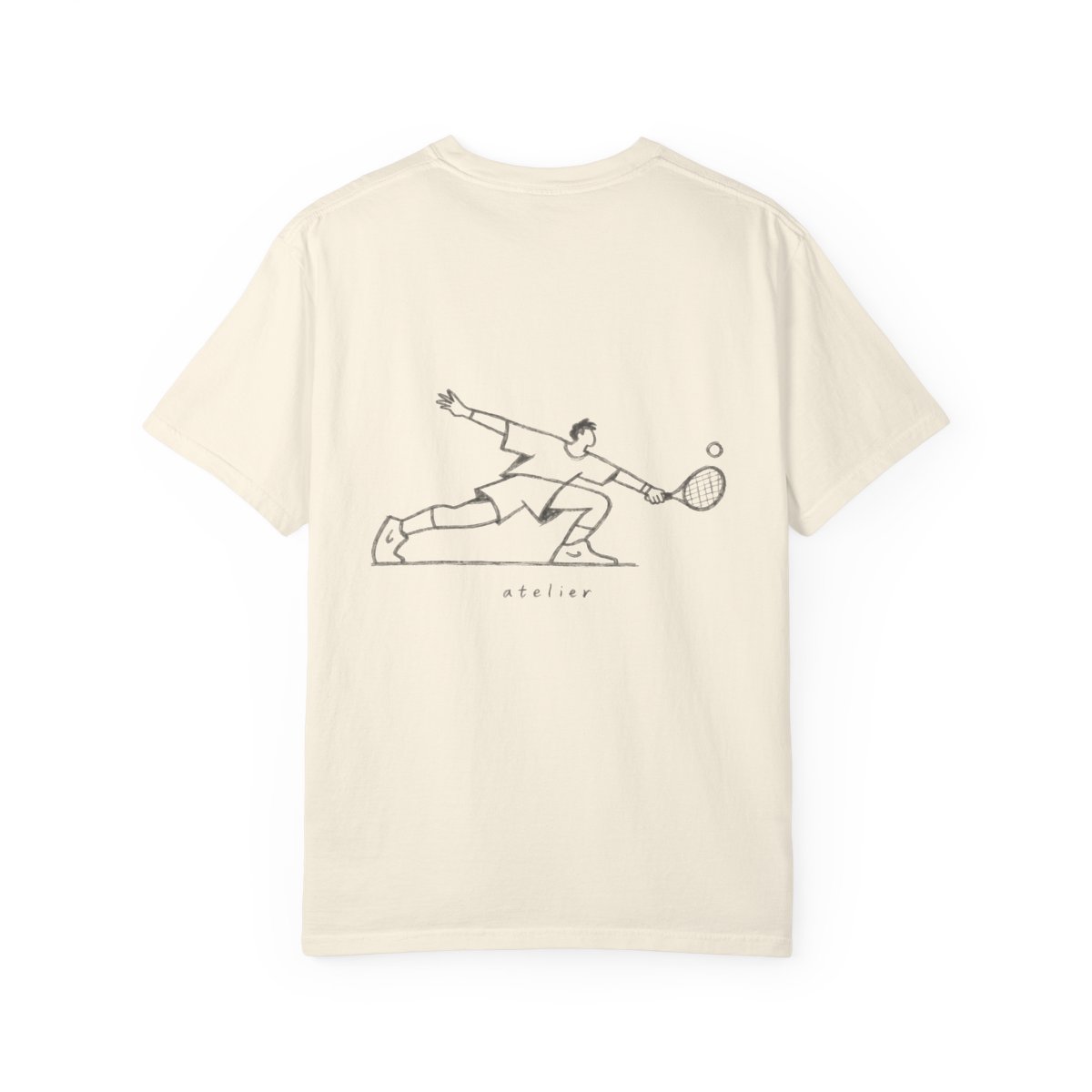 Stretch T-shirt in Ivory, back view